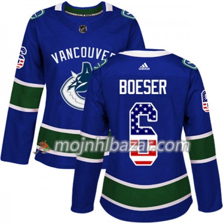 Dresovi Vancouver Canucks Brock Boeser 6 Adidas 2017-2018 Plava USA Flag Fashion Authentic - Ženska Dresovi Vancouver Canucks Brock Boeser 6 Adidas 2017-2018 Plava USA Flag Fashion Authentic - Ženska